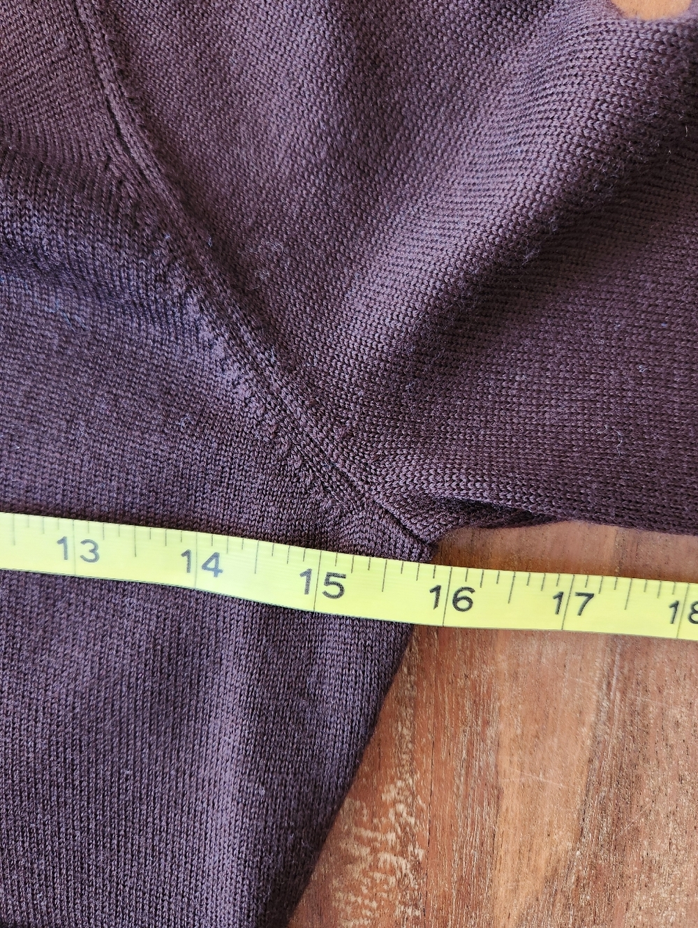 Barneys New York VINTAGE Brown Long-Sleeve 100% Merino Wool Knit Dress S - Picture 7 of 9